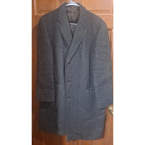 Barron Anderson Overcoat Men’s XL Stoneface Cheviot Virgin Wool - Picture 1 of 7